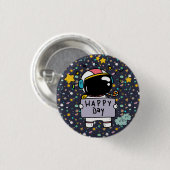 astronaut space Cartoon Ronde Button 3,2 Cm (Voorkant /achterkant)