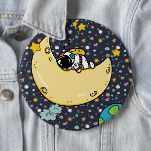astronaut space Cartoon Ronde Button 6,0 Cm