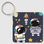 astronaut space Cartoon Sleutelhanger (Voorkant)