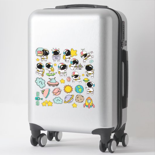 astronaut space Cartoon Sticker (Koffer)