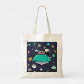 astronaut space Cartoon Tote Bag (Achterkant)