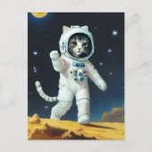 Astronaut space cat briefkaart (Voorkant)