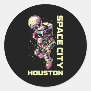 Astronaut Space City Dunk Houston Texas Ronde Sticker
