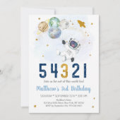 Astronaut Space Coundown 3rd Birthday Kaart (Voorkant)