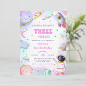 Astronaut Space Countdown 3e Verjaardag Maan Kaart (Staand voorkant)