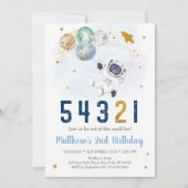 Astronaut Space Counterdown 2e verjaardag Kaart (Voorkant)