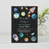Astronaut Space Counterdown is Baby shower begonne Kaart (Staand voorkant)