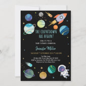 Astronaut Space Counterdown is Baby shower begonne Kaart (Voorkant)