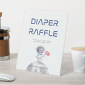 Astronaut Space Diaper Raffle Baby shower teken Reclamebord Met Voetstuk (Insitu)