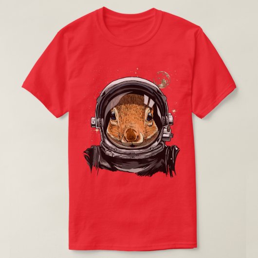 Astronaut Space Edeining Astronomy Love Squirrel T-shirt (Design voorkant)