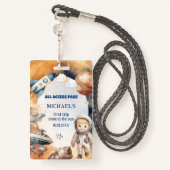 Astronaut Space eerste reis rond de Sun ID-Kaart Badge (Achterkant met draagriem)