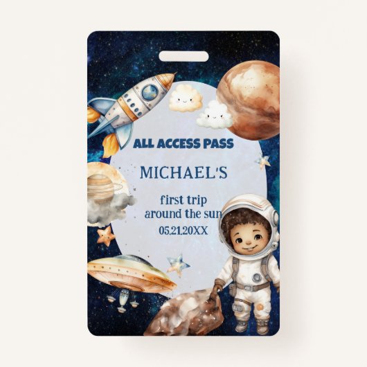 Astronaut Space eerste reis rond de Sun ID-Kaart Badge (Voorkant)