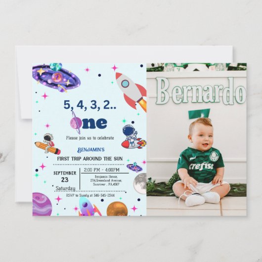 Astronaut Space eerste reis rond de verjaardag van Kaart (Voorkant)