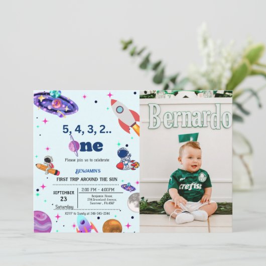 Astronaut Space eerste reis rond de verjaardag van Kaart (Staand voorkant)