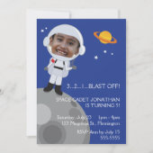 Astronaut Space Explorer Birthday Photo Templase Kaart (Voorkant)