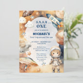 Astronaut Space First Trip ROND the Sun Birthday Kaart (Staand voorkant)