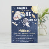 Astronaut Space First Trip ROND the Sun Birthday Kaart (Staand voorkant)