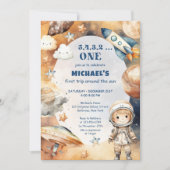 Astronaut Space First Trip ROND the Sun Birthday Kaart (Voorkant)