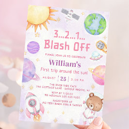 Astronaut Space First Trip ROND the Sun Birthday Kaart