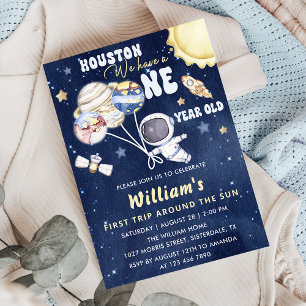 Astronaut Space First Trip ROND the Sun Birthday Kaart