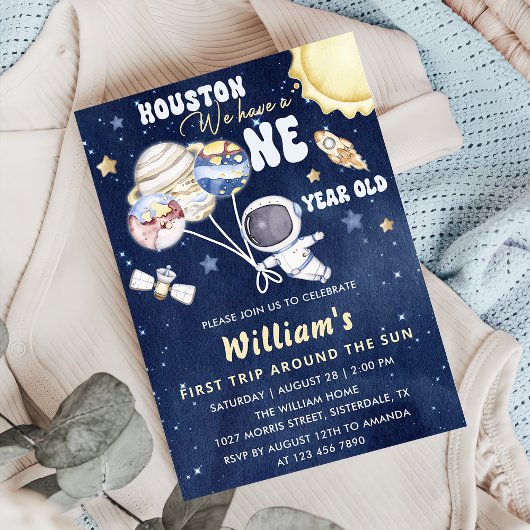 Astronaut Space First Trip ROND the Sun Birthday Kaart