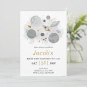 Astronaut Space First Trip ROND the Sun Birthday Kaart (Staand voorkant)