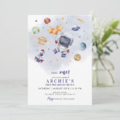 Astronaut Space First Trip ROND the Sun Birthday Kaart (Staand voorkant)