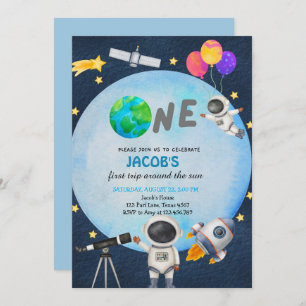 Astronaut Space First Trip ROND the Sun Birthday Kaart