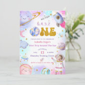 Astronaut Space First Trip ROND the Sun Birthday Kaart (Staand voorkant)