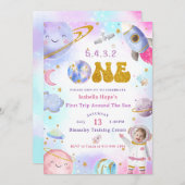 Astronaut Space First Trip ROND the Sun Birthday Kaart (Voorkant / Achterkant)