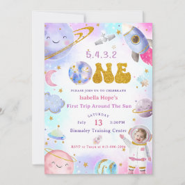 Astronaut Space First Trip ROND the Sun Birthday Kaart