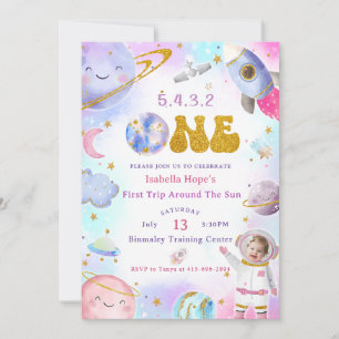 Astronaut Space First Trip ROND the Sun Birthday Kaart