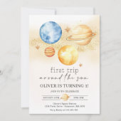 Astronaut Space First Trip ROND the Sun Birthday Kaart (Voorkant)