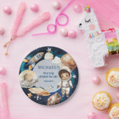 Astronaut Space First Trip ROND the Sun Birthday Papieren Bordje (Feest)
