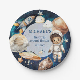Astronaut Space First Trip ROND the Sun Birthday Papieren Bordje