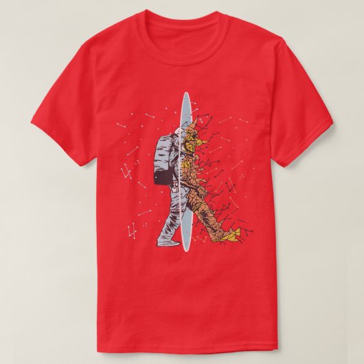 Astronaut Space floating Moon Mars Planets T-Shirt (Design voorkant)
