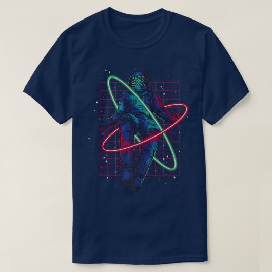 Astronaut Space floating Moon Mars Planets T-shirt (Design voorkant)