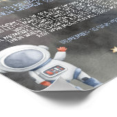 Astronaut Space Galaxy Time Capsule Sign Kaart Poster (Hoek)