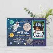 Astronaut Space Galaxy Verjaardag Party Space Phot Kaart (Staand voorkant)