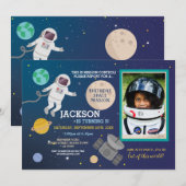 Astronaut Space Galaxy Verjaardag Party Space Phot Kaart (Voorkant / Achterkant)