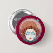 Astronaut Space Girl Button (Voorkant /achterkant)