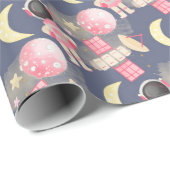 Astronaut Space Girl Patroon Cadeaupapier (Rol Hoek)