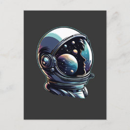 Astronaut Space Helmet Briefkaart