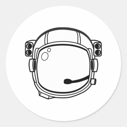 Astronaut Space Helmet Ronde Sticker (Voorkant)