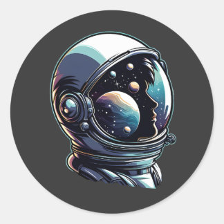 Astronaut Space Helmet Ronde Sticker