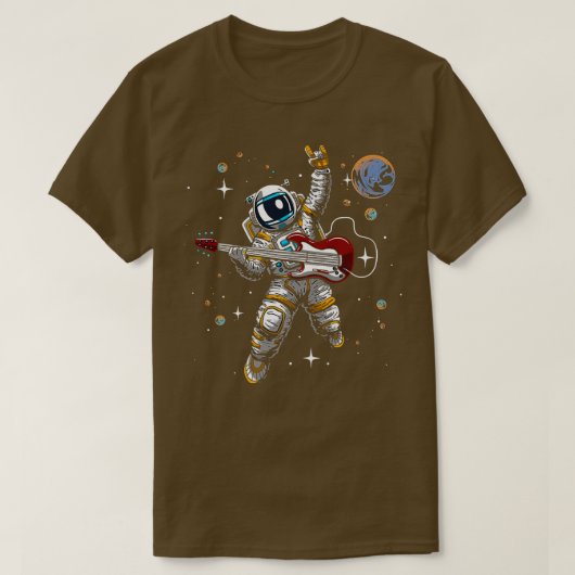 Astronaut Space jams op een asteroïde met rode git T-shirt (Design voorkant)