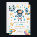 Astronaut Space Kids Uitnodiging voor verjaardagsf<br><div class="desc">Ga aan een interstellair avontuur met onze Astronaut Space Kids verjaardagsfeestuitnodiging! Perfect voor kleine ontdekkingsreizigers die dromen van sterrenstelsels ver, ver weg, deze uitnodiging zet het podium voor een viering buiten deze wereld. Met een levendige kosmische achtergrond versierd met speelse astronauten, raketten en twinkelende sterren, legt het de essentie van...</div>