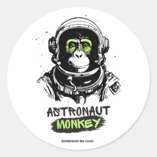 Astronaut Space Monkey Authentiek Hoge kwaliteit Ronde Sticker
