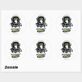 Astronaut Space Monkey Authentiek Hoge kwaliteit Ronde Sticker (Vel)