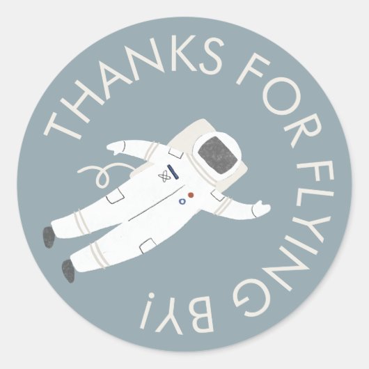 Astronaut Space Party Bedankt voor uw Sticker (Voorkant)
